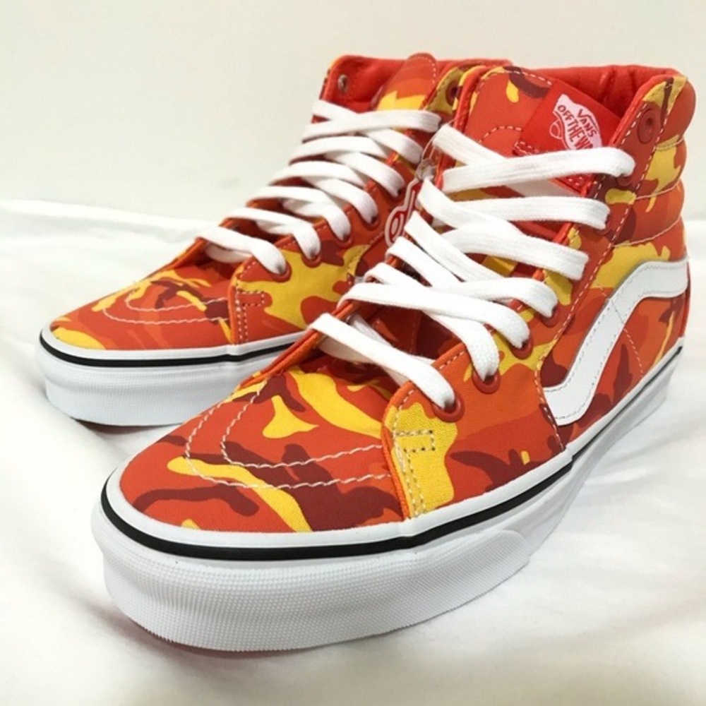 High top orange camouflage Vans